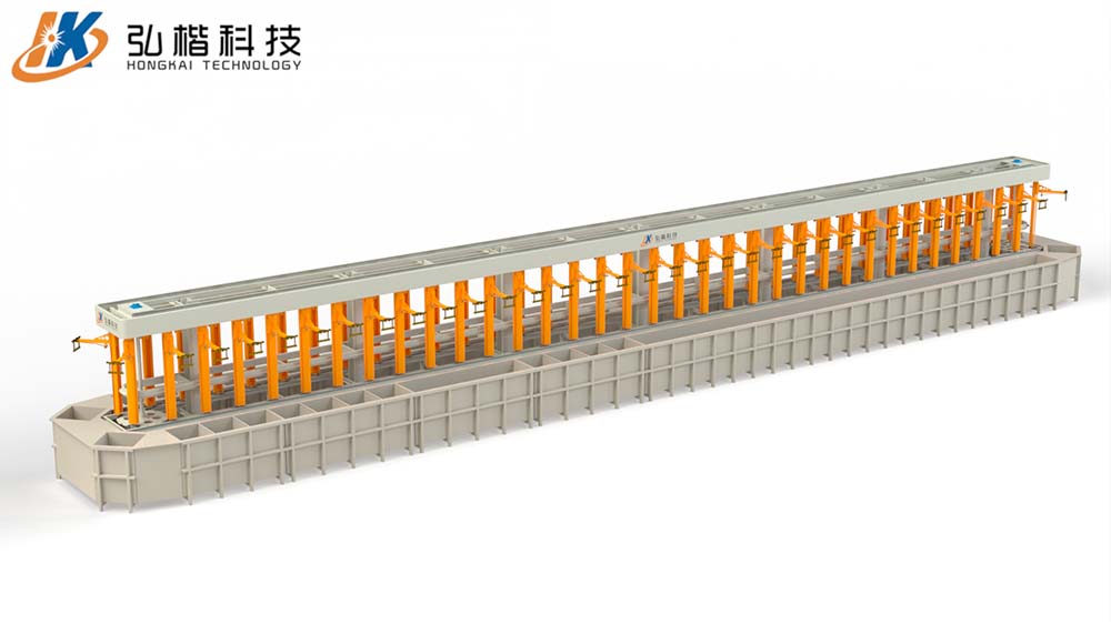 Circular vertical lifting electroplating line